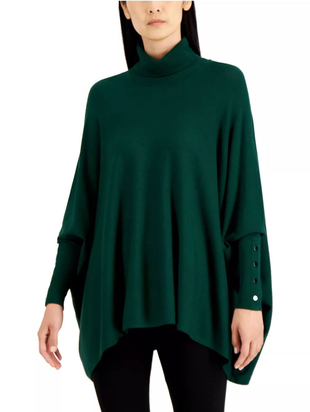 Alfani Women's Turtleneck Poncho Sweater
