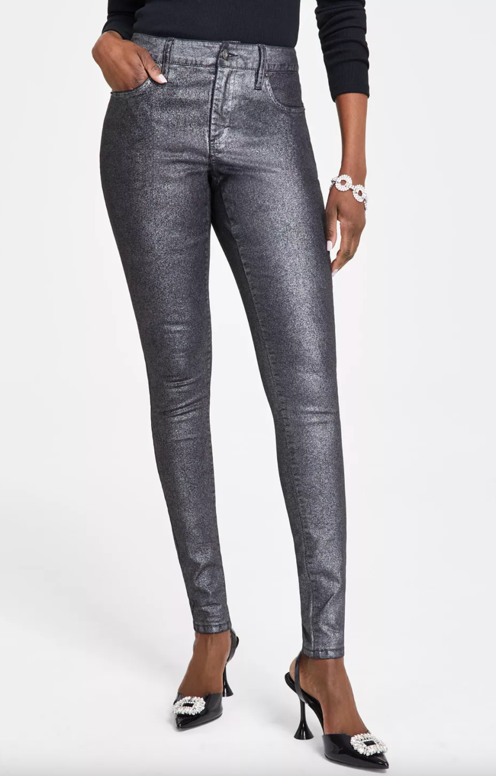 I.N.C. International Concepts Women's Metallic Skinny Jeans