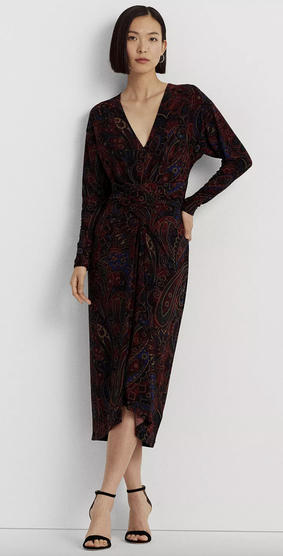 Lauren Ralph Lauren Women's Checked Paisley Twist-Front Jersey Dress