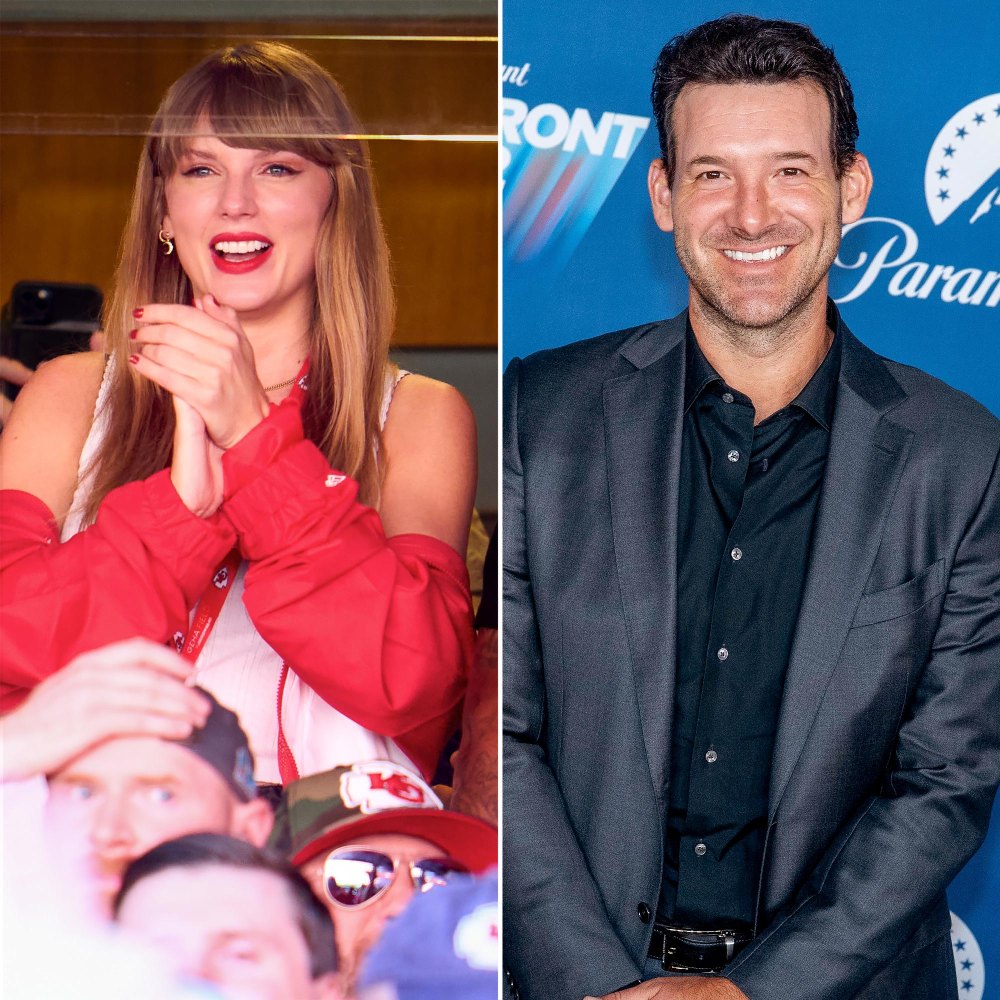 Taylor Swift Seemingly Compliments Tony Romo in Field Footage at Kansas City Chiefs Game