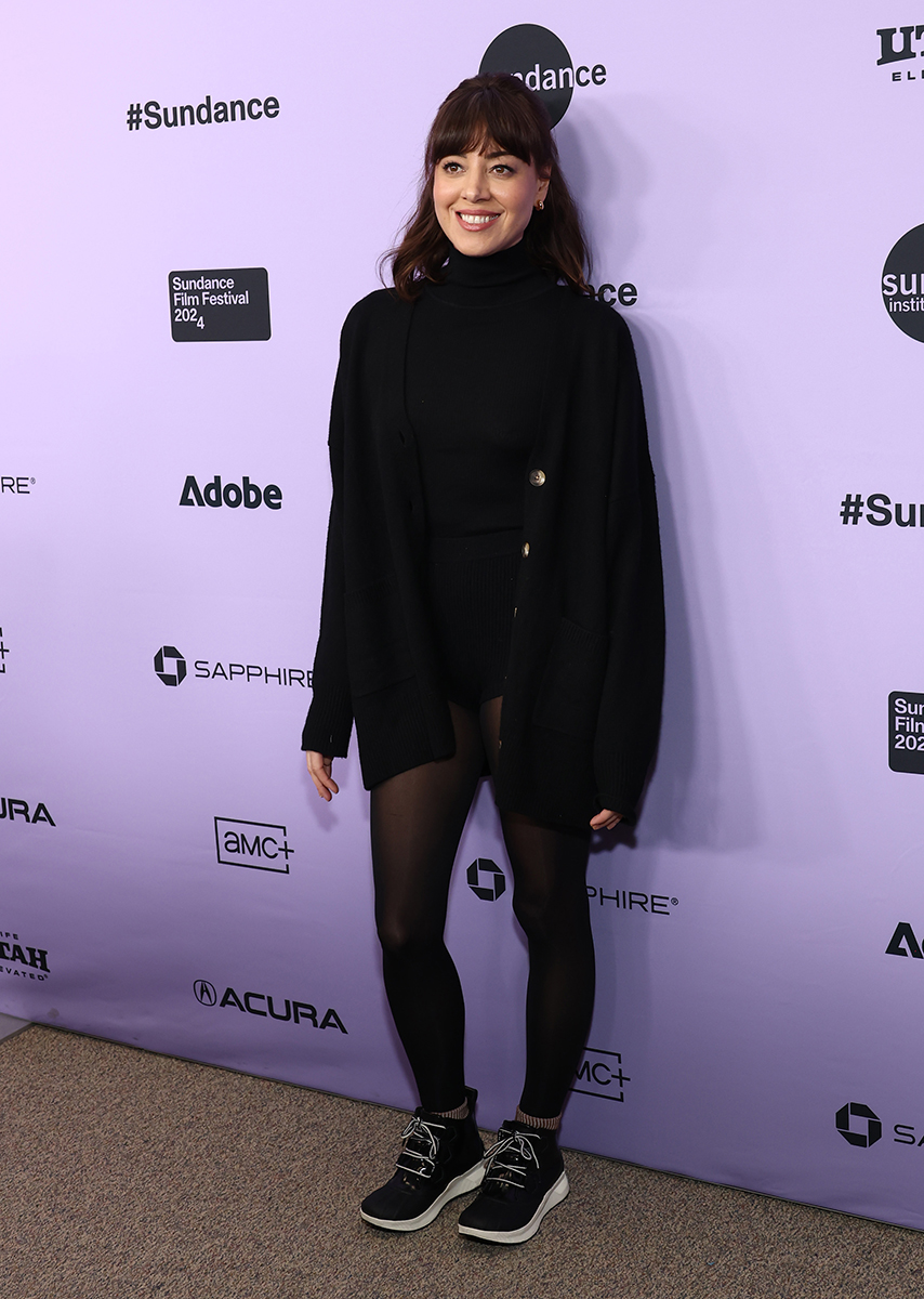 Aubrey Plaza at the "My Old Ass" premiere during the 2024 Sundance Film Festival in Park City, Utah on January 20, 2024.