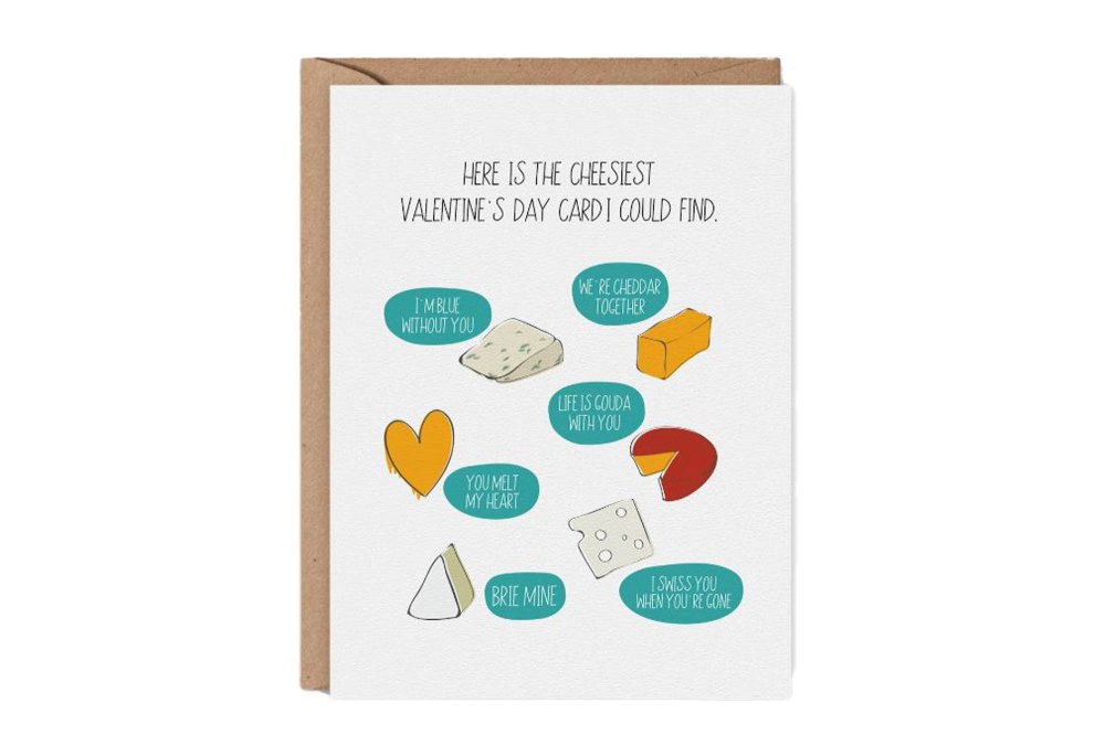 Cheesy Valentine's Day Card Valentine's Day Gifts for Him