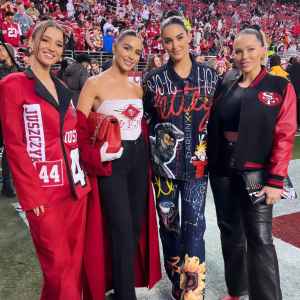 Kristin Juszczyk Worked Her Design Match Again to Create Olivia Culpos 49ers Playoff Top