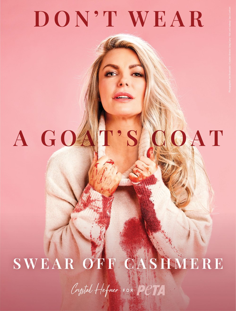 Crystal Hefner Teams Up With PETA for Campaign Against the Cruelty of Cashmere