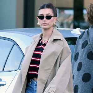 Hailey Bieber in Los Angeles on January 16, 2024.