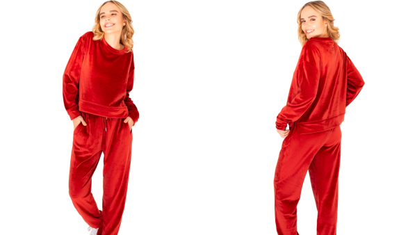 Hard Tail Velour Crew Neck Top & Pant Set