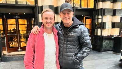 Tom Felton Reunites With 'Harry Potter' Dad Jason Isaacs in London