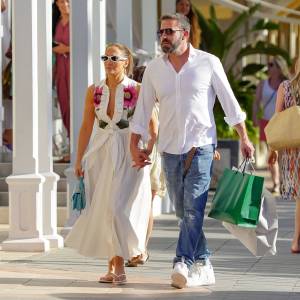 Jennifer Lopez and Ben Affleck in St Barts on December 29, 2023.