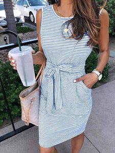 Turn Heads This Spring With This Chic Sleeveless Striped Dress