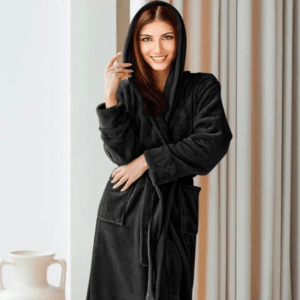 NY Threads Fleece Hooded Bathrobe