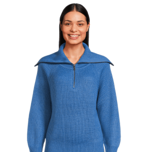 RD Style Quarter Zip Sweater with Extended Collar