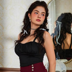 Scarlet Darkness Bow Tie Corset Tank Top