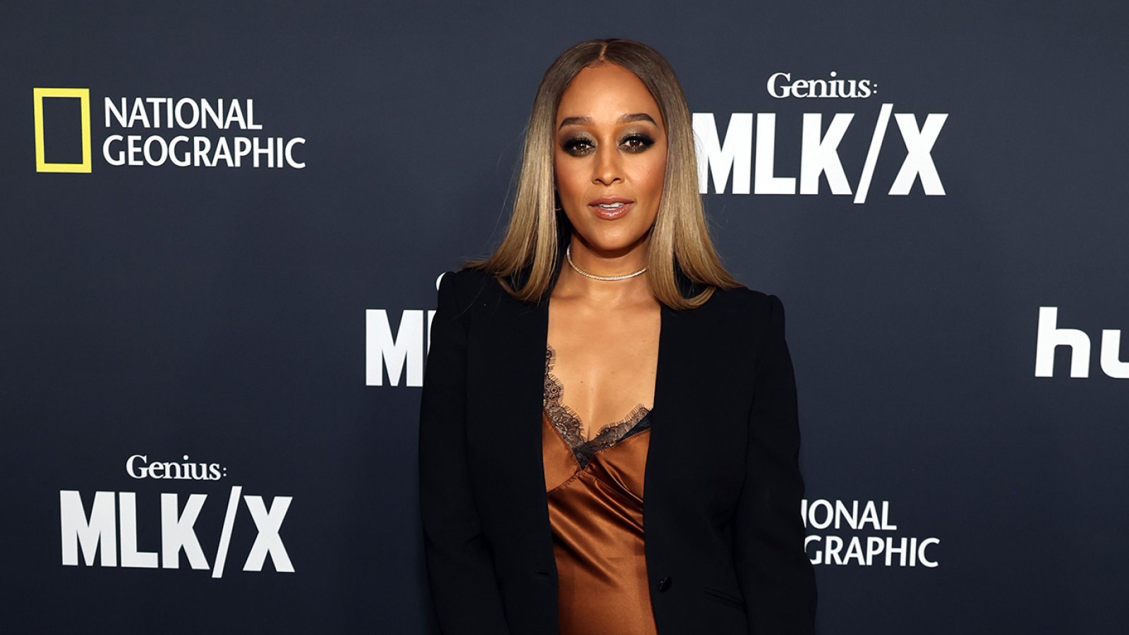 Tia Mowry at the premiere event for "Genius: MLK/X" in Beverly Hills on January 29, 2024.