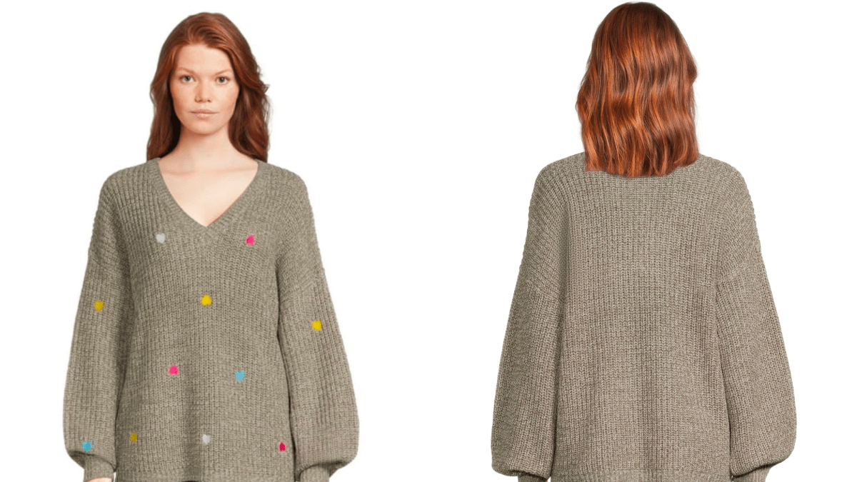 What's Next V-Neck Multi-Heart Sweater