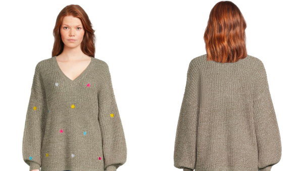What's Next V-Neck Multi-Heart Sweater