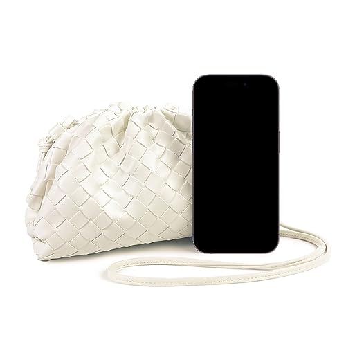 Woven Dumpling Bag for Women Clutch Purses, Cloud Crossbody Handbag Soft Shoulder Bag