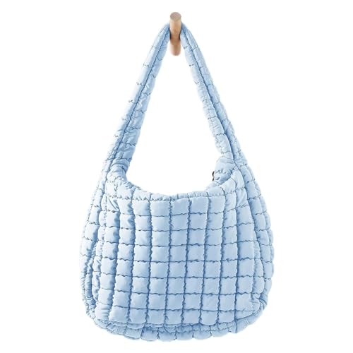 Aiyify Puffer Bag Puffer Tote Bag Quilted Tote Bag Puffy Tote Bag Puffer Crossbody Bag Quilted Crossbody Bags for Women (X-Large,Blue)