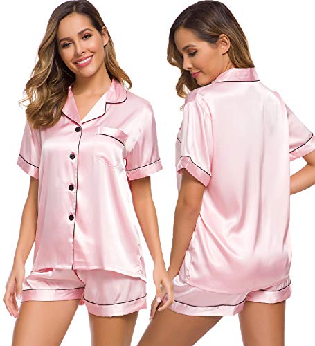 Womens Silk Satin Pajamas Set