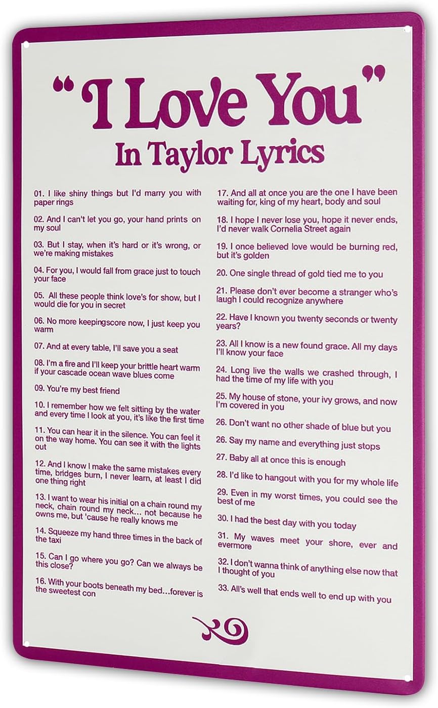 I Love You in Taylor Swift lyrics