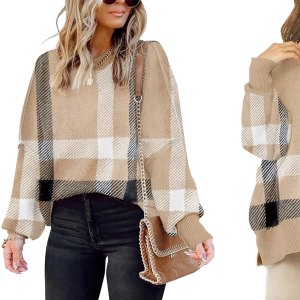 Amazon plaid sweater