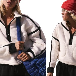 Fhniepan Women's Oversized Sherpa Top