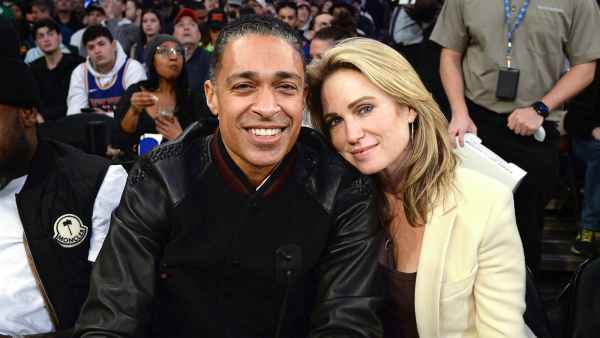 Amy Robach and T.J. Holmes Cuddle Courtside at New York Knicks vs. Boston Celtics Game