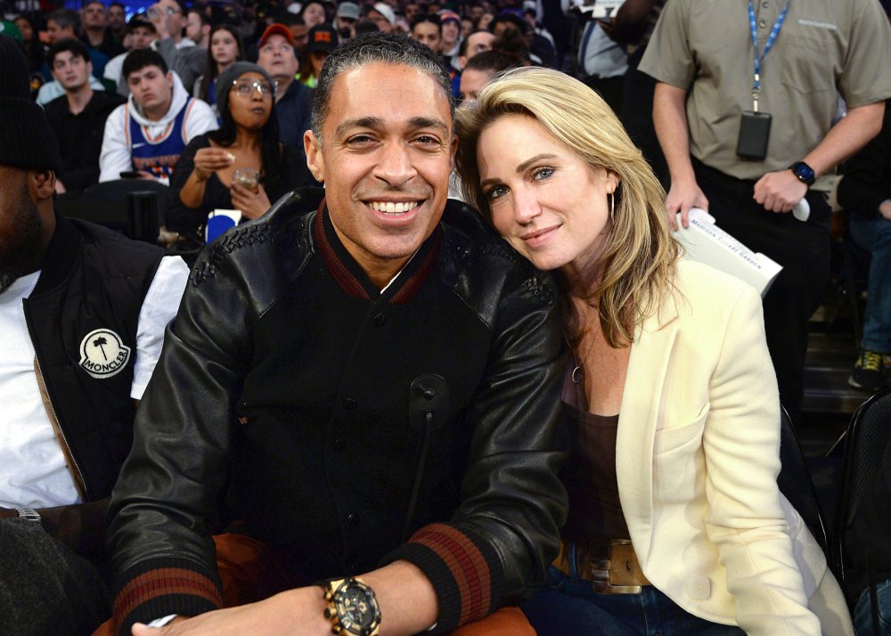 Amy Robach, T.J. Holmes Cuddle Courtside at New York Knicks Game