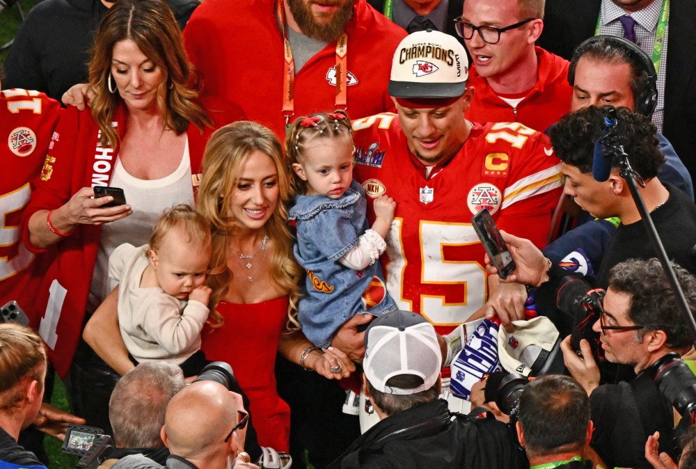 Brittany Mahomes Rushes to Celebrate With Husband Patrick Mahomes and 2 Kids After Super Bowl 2024