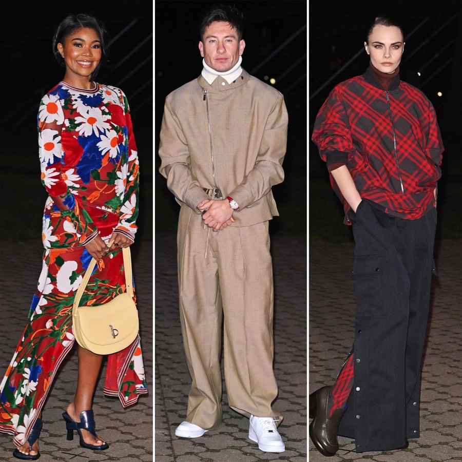 Celebs at Burberry Show 678 Gabrielle Union, Barry Keoughan and Cara Delevingne