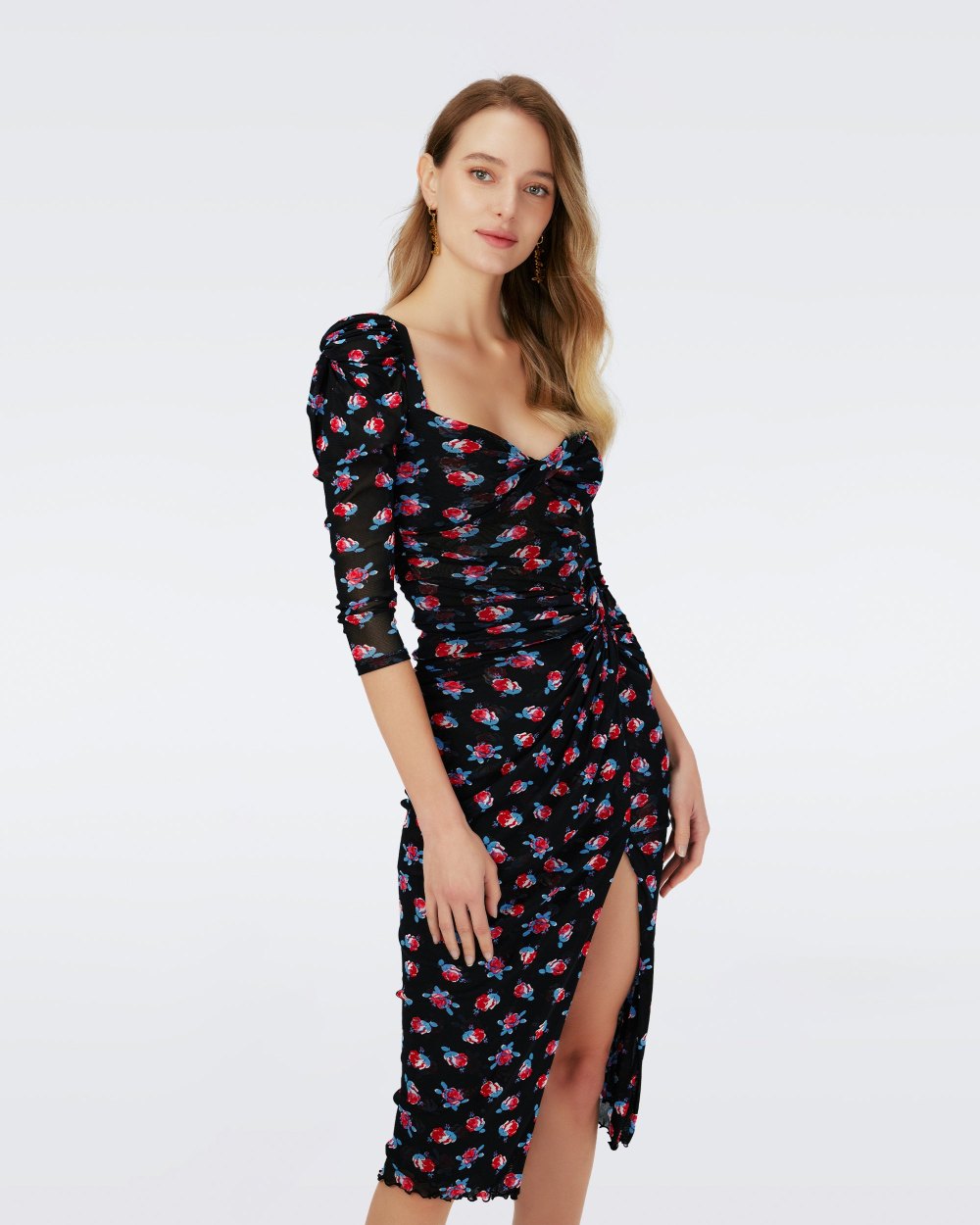 mesh rose dress