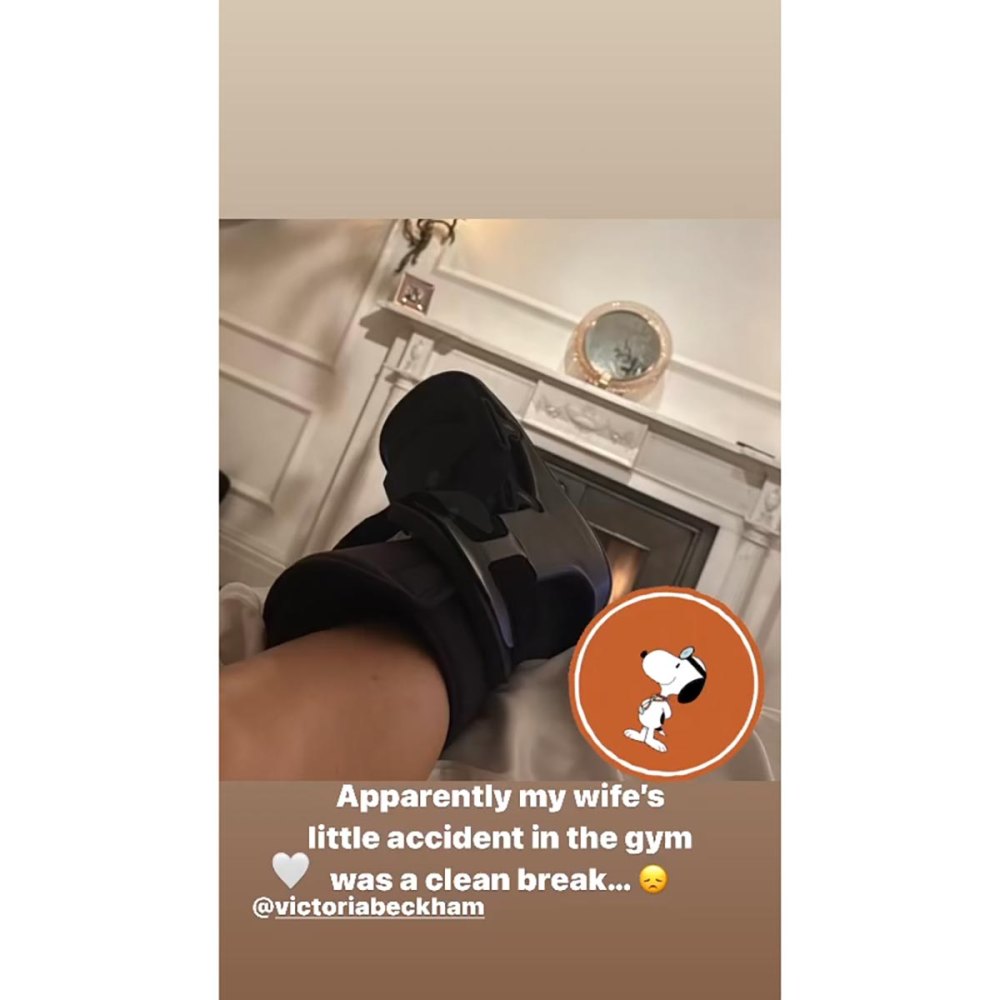 David Beckham Shares Photo of Victoria Beckham Broken Foot Instagram