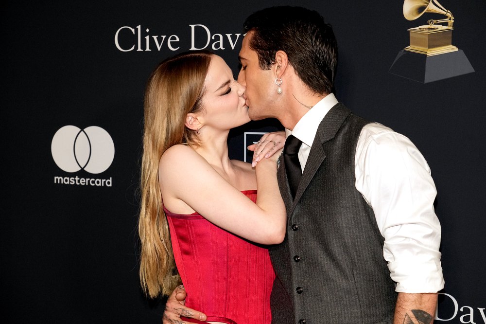 Dove Cameron Confirms Damiano David Romance With a Steamy Kiss During Pre-Grammys Gala Red Carpet