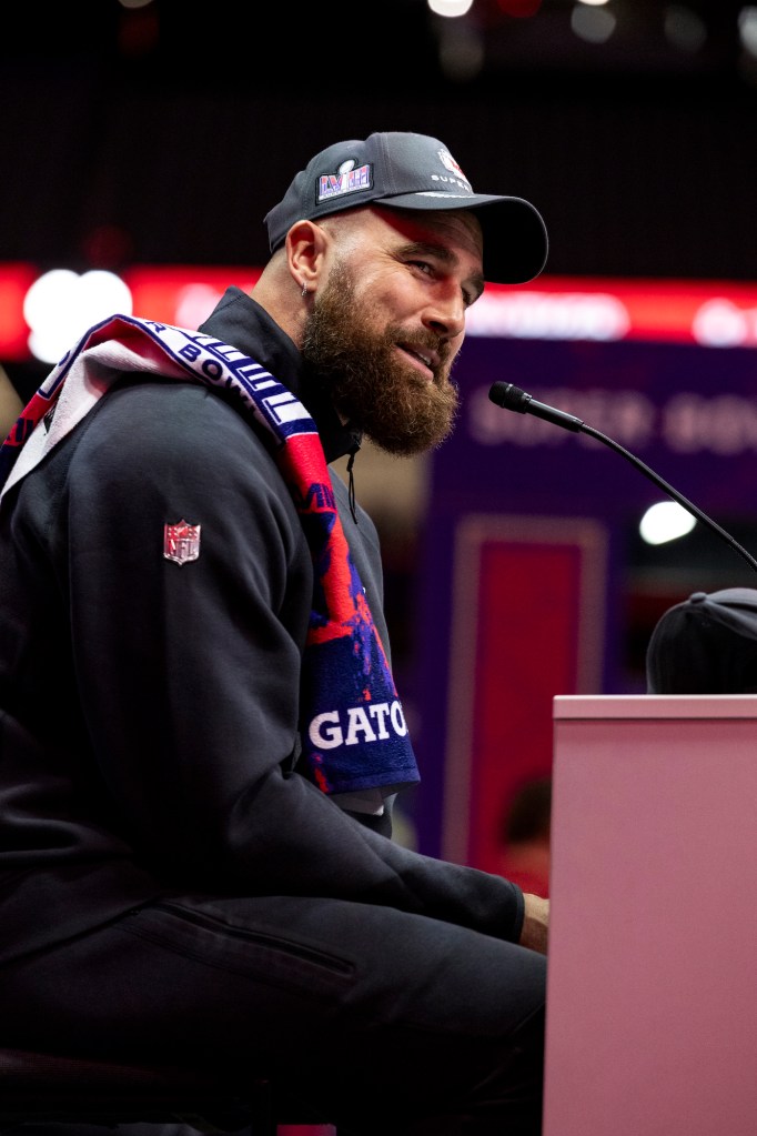Every Time Travis Kelce Spoke About Taylor Swift at Super Bowl Press Events
