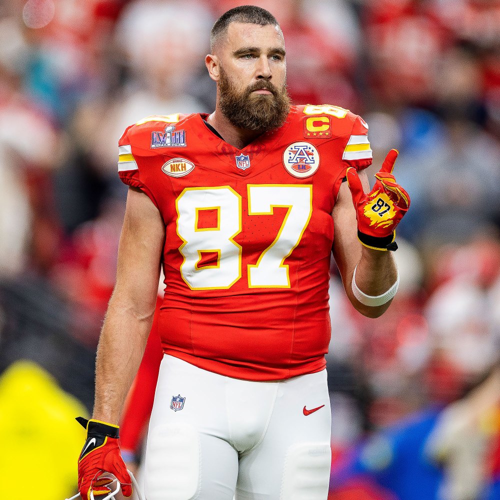 Feature Travis Kelce Reacts to Taylor Swift Viral Super Bowl Beer Chug Moment