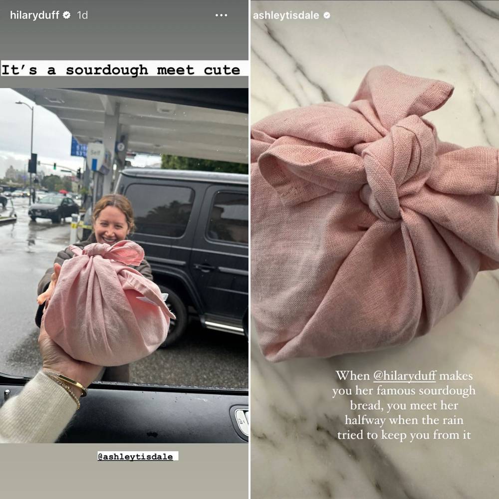 Hilary Duff and Ashley Tisdale Coordinated a &lsquo;Sourdough Meet-Cute&rsquo; in the Rain and We Want to Try This Bread ASAP