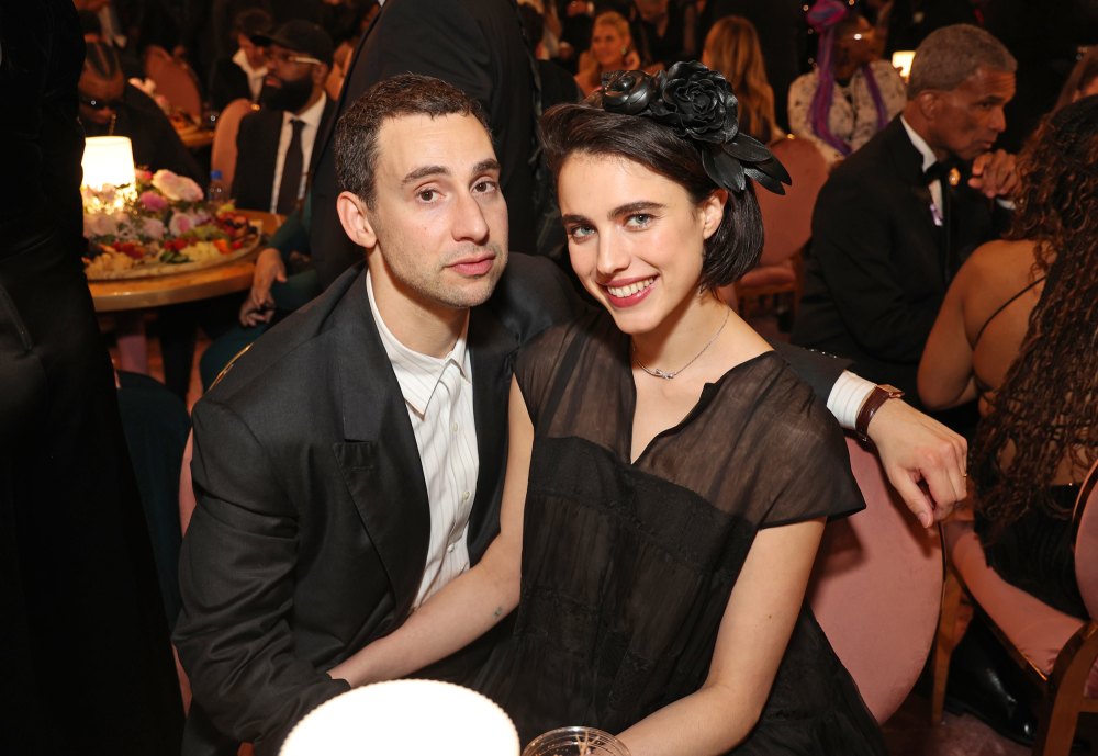 Jack Antonoff and Margaret Qualley Cuddle Up Inside the 2024 Grammys