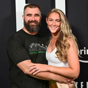 Jason Kelce and Kylie Kelce Hang Out at Bar While Visiting the Jersey Shore Over the Weekend