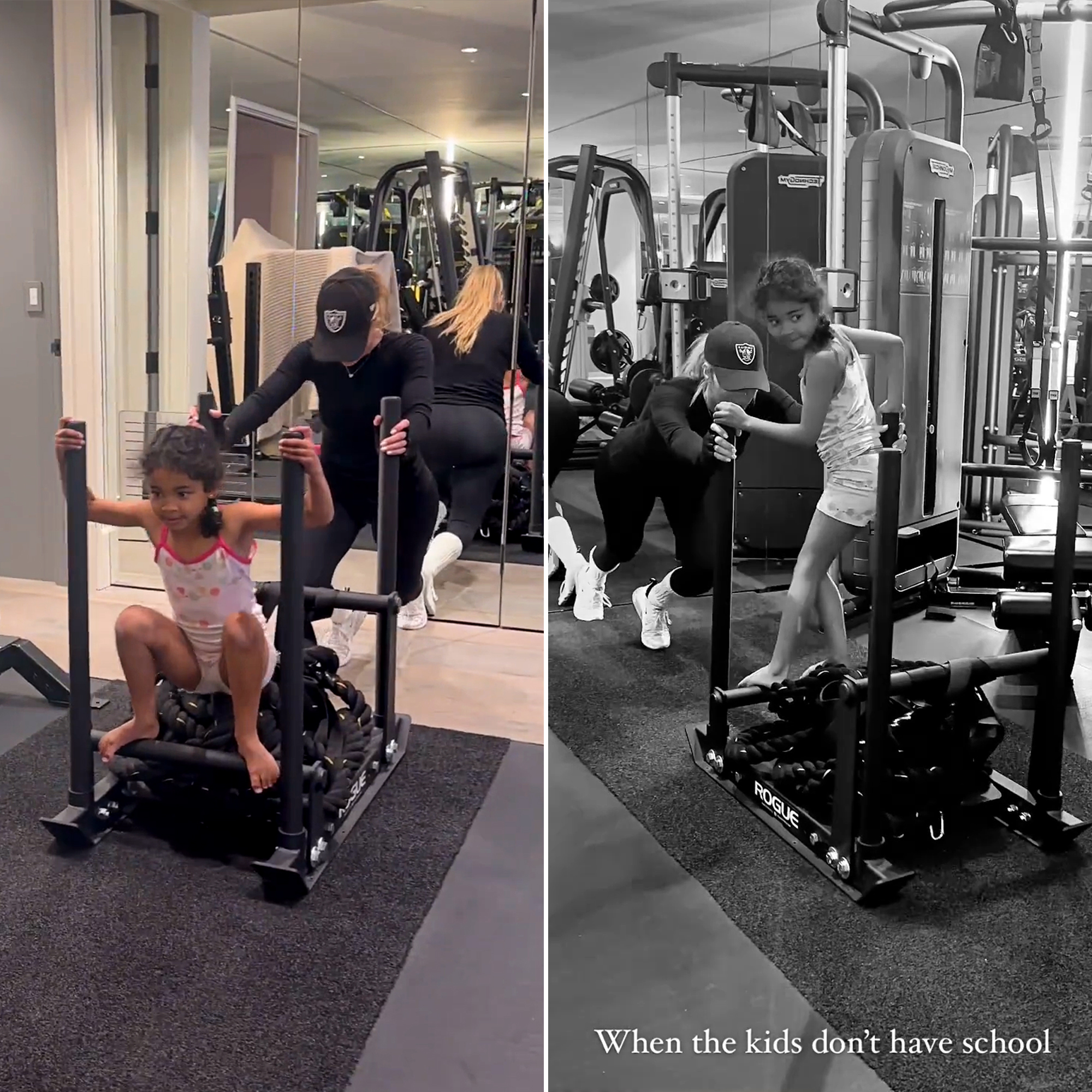 Khloe Kardashian Includes Daughter True in Her Workout While She’s on School Break