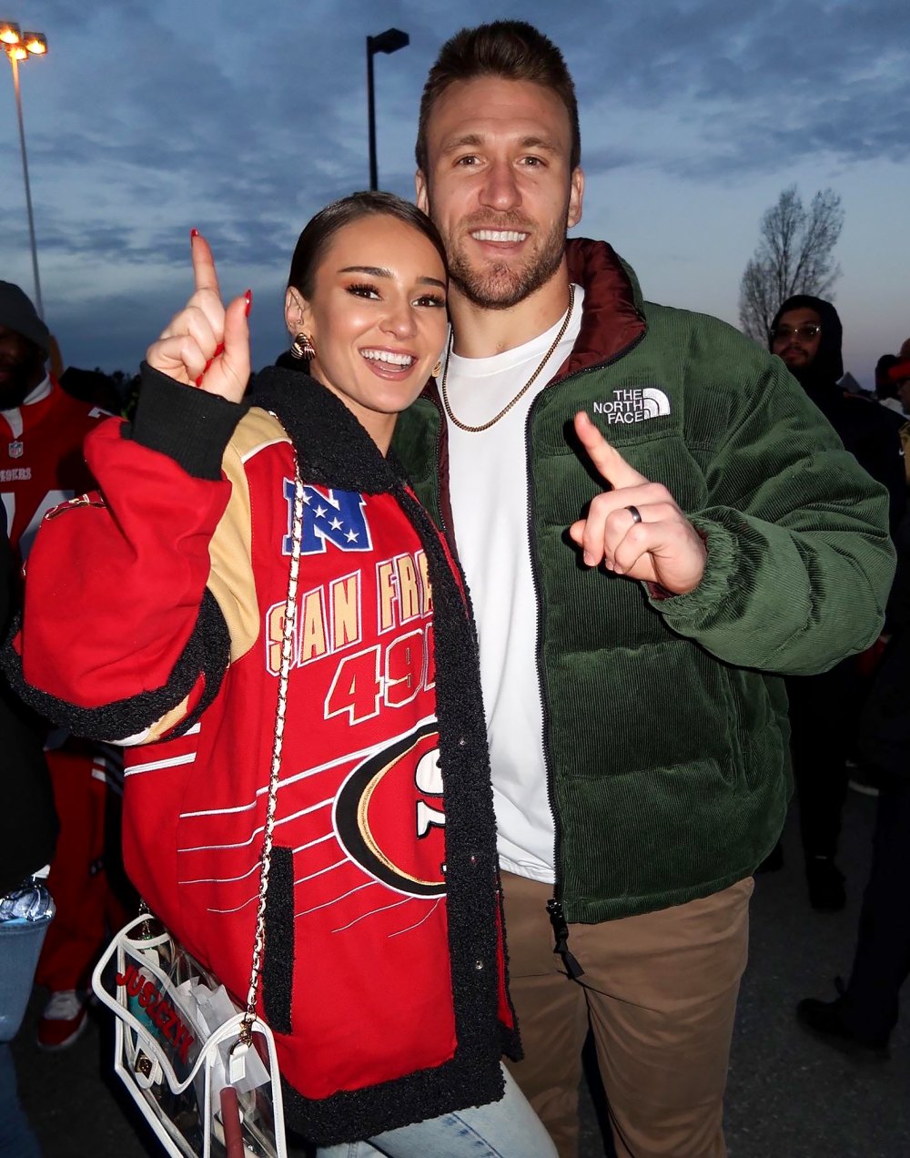 Kyle Juszczyk May Wear Wife Kristin Juszczyks Designs as Super Bowl Pregame Outfit About Time