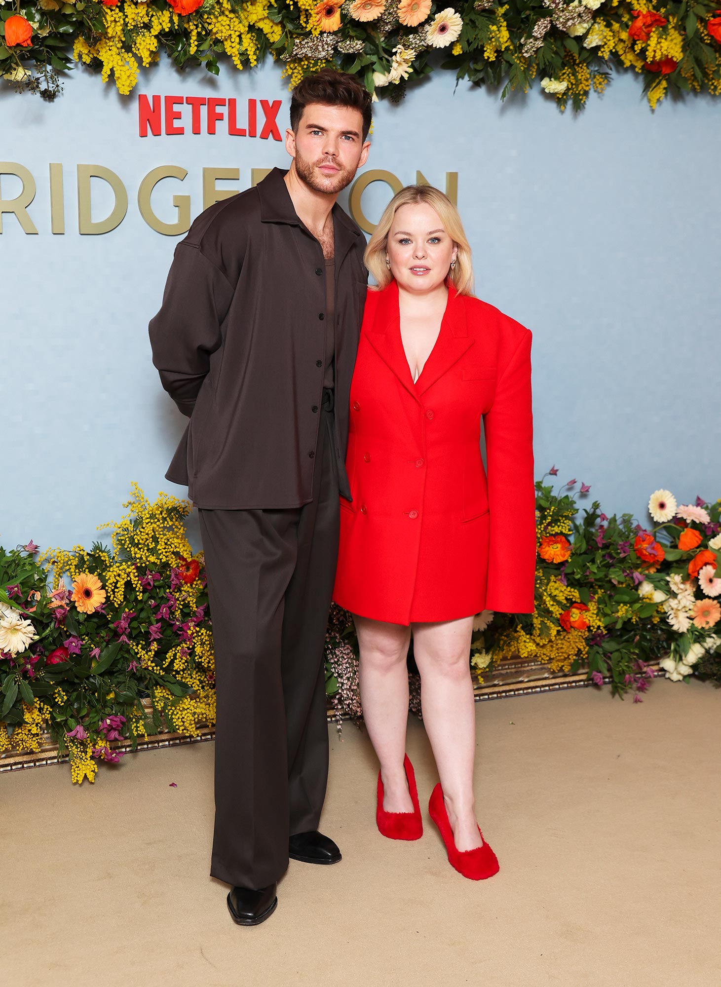 Nicola Coughlan, Luke Newton Channel Polin and Hold Hands on Red Carpet