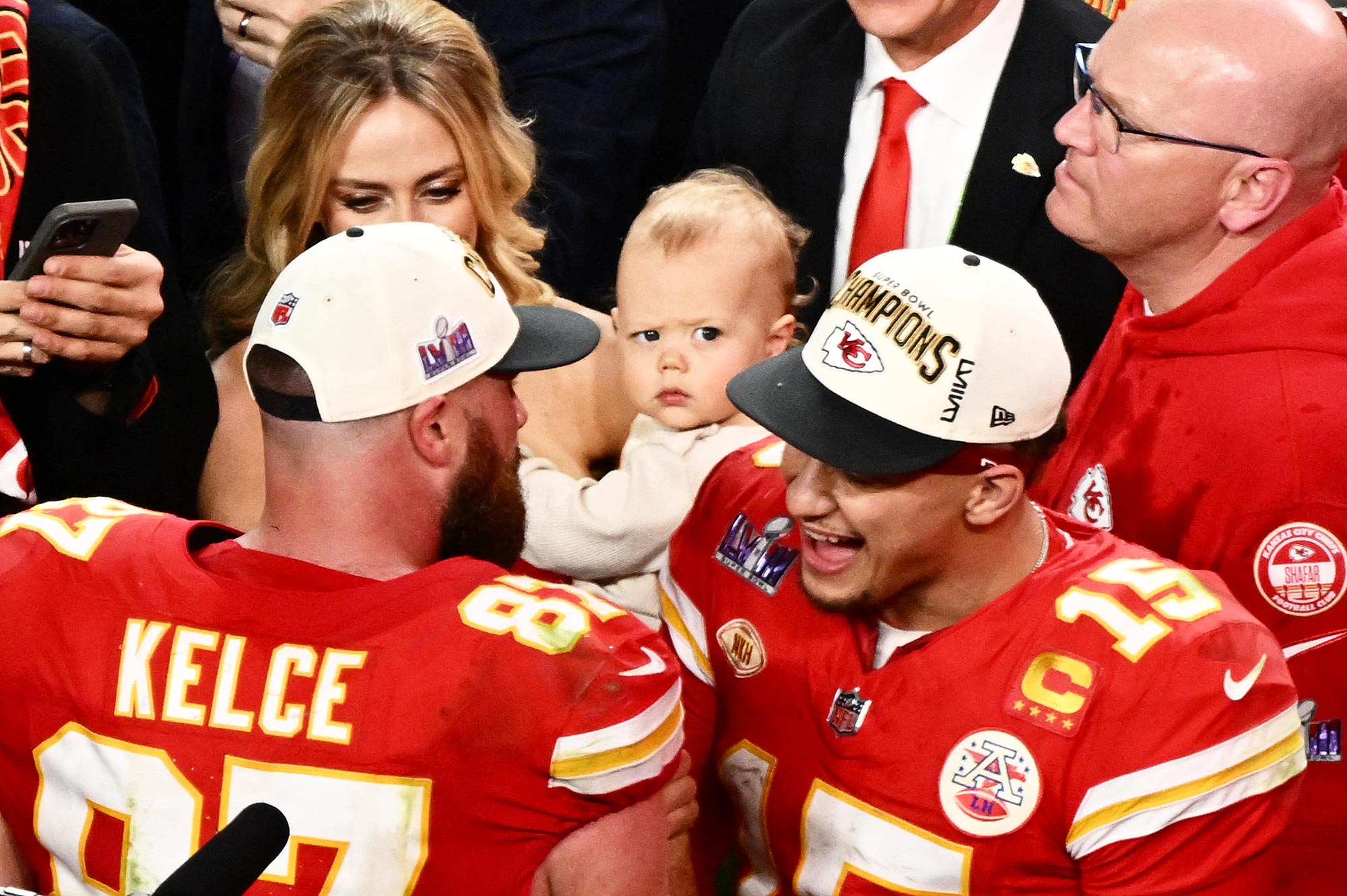 Patrick Mahomes' Son Gives Him Side Eye After 2024 Super Bowl Win | Us  Weekly