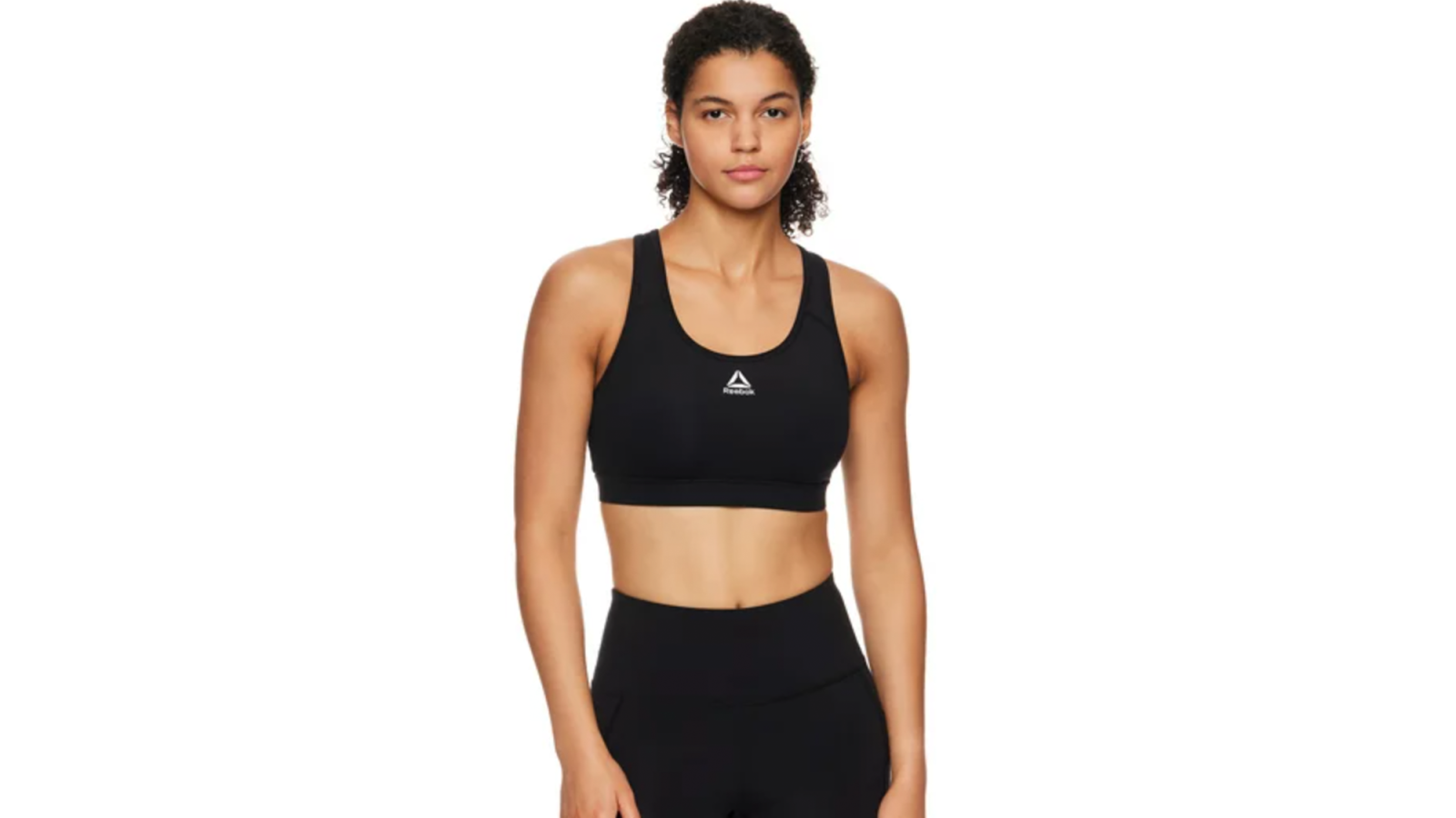 Reebok Women's Stronger Sports Bra with Mesh Panel and Removable Cups