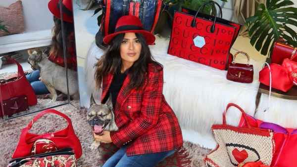 Salma Hayek Shows off Her 50 Shades of Red Bag Collection — Which Includes a Lot of Gucci 963