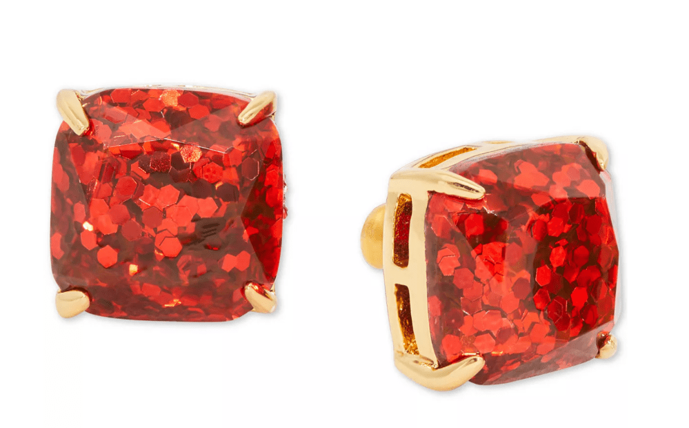 Kate Spade New York Glitter Crystal Square Stud Earrings