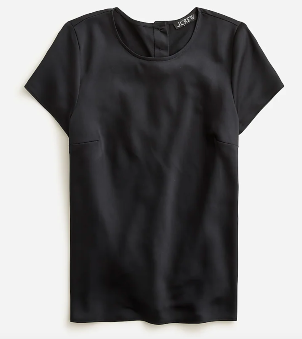 J.Crew Short-sleeve button-back top in everyday crepe