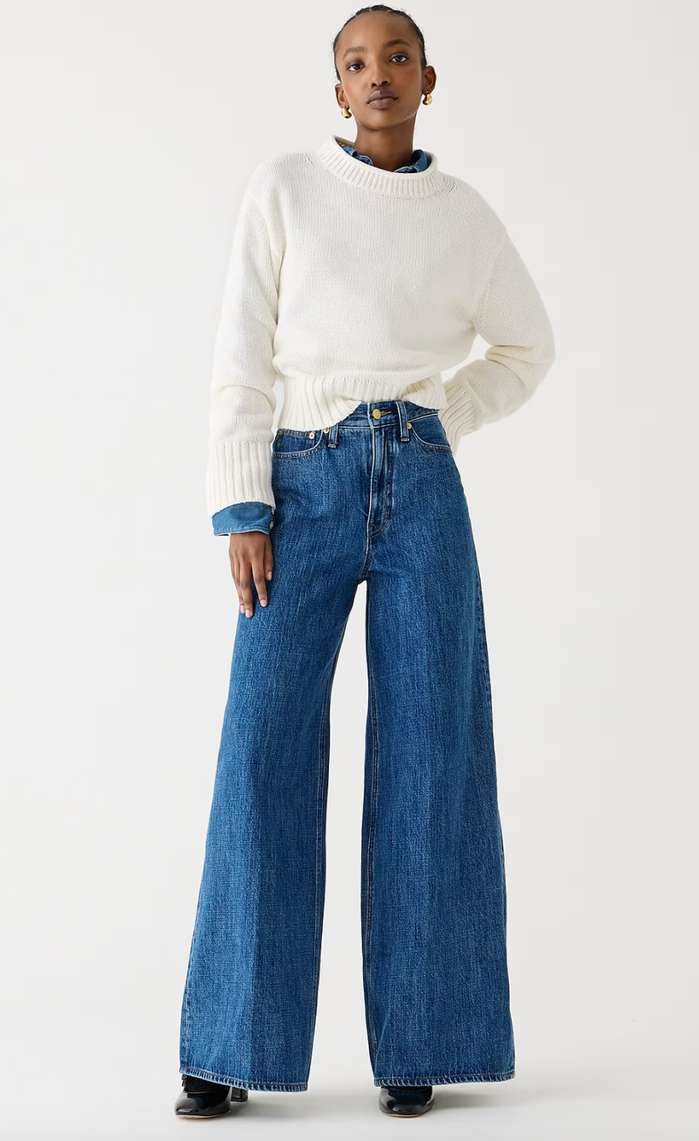 J.Crew High-rise superwide-leg jean in Laura wash