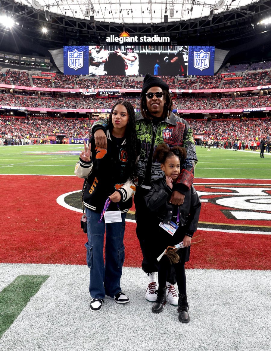 The Best Fashion at the 2024 Super Bowl 076 Blue Ivy Carter, Jay-Z and Rumi Carter