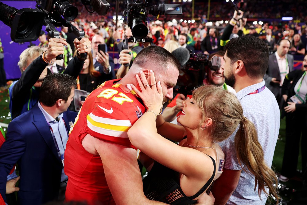 Travis Kelce Reacts to Taylor Swift Viral Super Bowl Beer Chug Moment