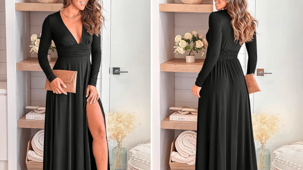 Anrabess Deep V-Neck Maxi Dress