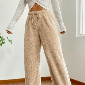 Cozyease Drawstring Waist Teddy Pants